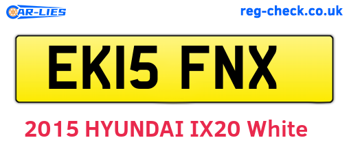 EK15FNX are the vehicle registration plates.