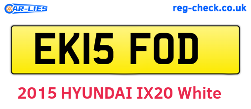 EK15FOD are the vehicle registration plates.