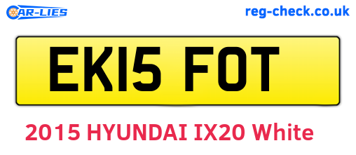 EK15FOT are the vehicle registration plates.