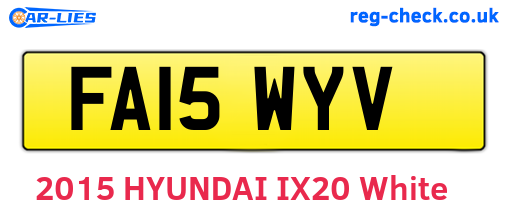 FA15WYV are the vehicle registration plates.