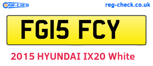FG15FCY are the vehicle registration plates.