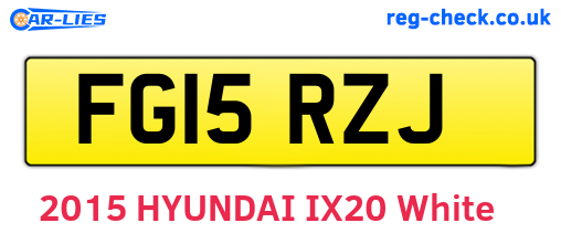 FG15RZJ are the vehicle registration plates.