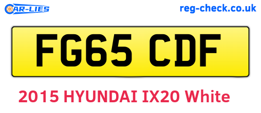 FG65CDF are the vehicle registration plates.