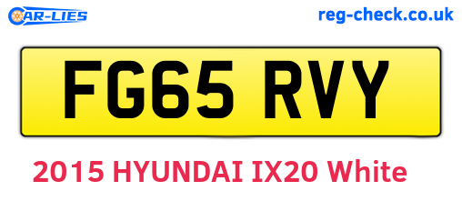 FG65RVY are the vehicle registration plates.