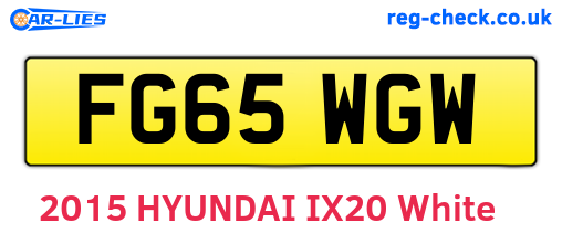 FG65WGW are the vehicle registration plates.