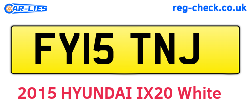 FY15TNJ are the vehicle registration plates.
