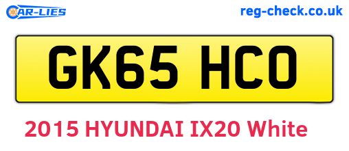 GK65HCO are the vehicle registration plates.