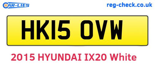HK15OVW are the vehicle registration plates.