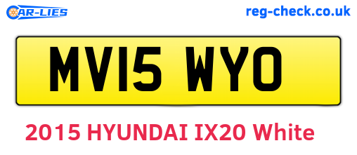 MV15WYO are the vehicle registration plates.