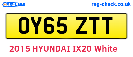 OY65ZTT are the vehicle registration plates.