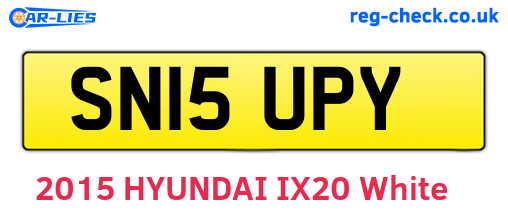 SN15UPY are the vehicle registration plates.