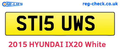 ST15UWS are the vehicle registration plates.