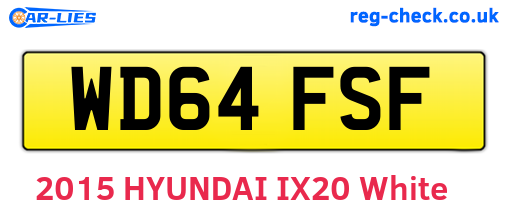 WD64FSF are the vehicle registration plates.