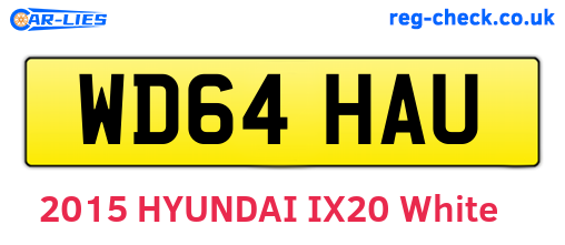 WD64HAU are the vehicle registration plates.