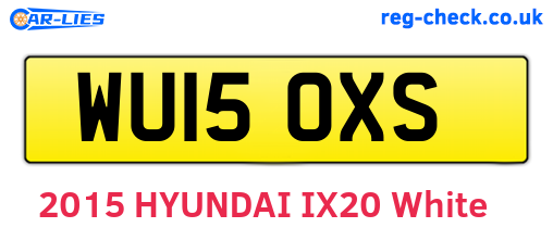 WU15OXS are the vehicle registration plates.