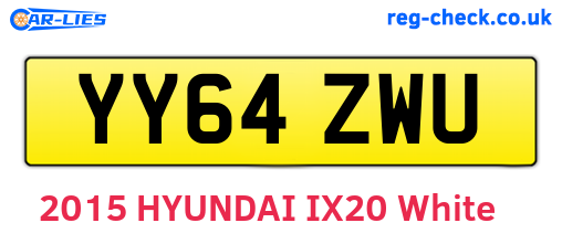 YY64ZWU are the vehicle registration plates.