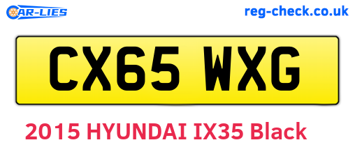 CX65WXG are the vehicle registration plates.