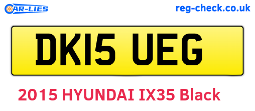 DK15UEG are the vehicle registration plates.