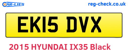 EK15DVX are the vehicle registration plates.