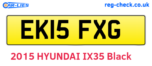 EK15FXG are the vehicle registration plates.