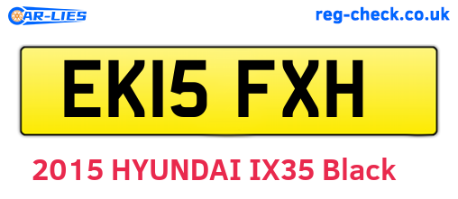 EK15FXH are the vehicle registration plates.