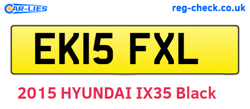 EK15FXL are the vehicle registration plates.