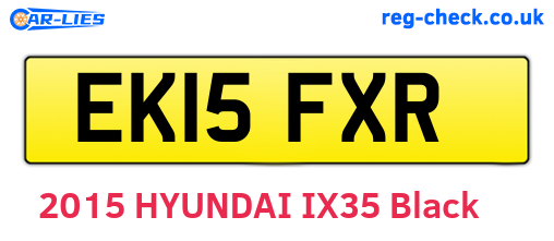 EK15FXR are the vehicle registration plates.