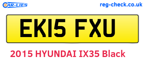 EK15FXU are the vehicle registration plates.
