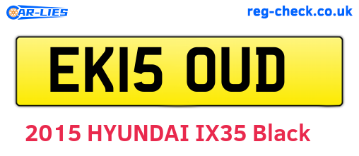 EK15OUD are the vehicle registration plates.