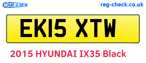 EK15XTW are the vehicle registration plates.