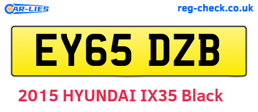 EY65DZB are the vehicle registration plates.