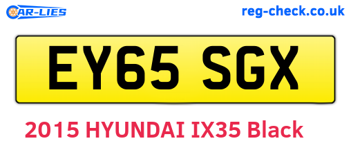 EY65SGX are the vehicle registration plates.
