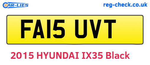 FA15UVT are the vehicle registration plates.