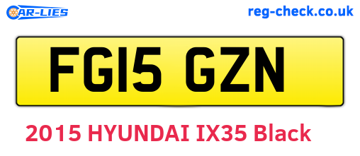 FG15GZN are the vehicle registration plates.