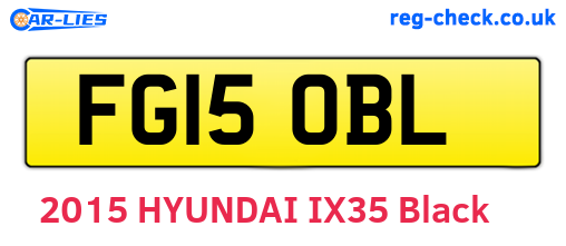 FG15OBL are the vehicle registration plates.