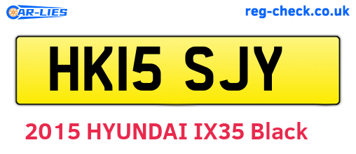 HK15SJY are the vehicle registration plates.