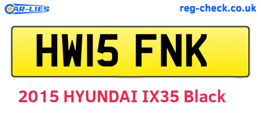 HW15FNK are the vehicle registration plates.