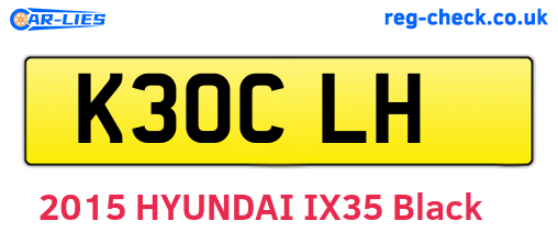 K30CLH are the vehicle registration plates.