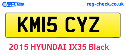 KM15CYZ are the vehicle registration plates.
