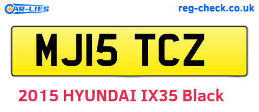 MJ15TCZ are the vehicle registration plates.