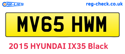 MV65HWM are the vehicle registration plates.
