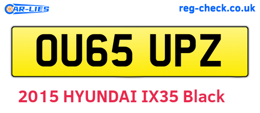 OU65UPZ are the vehicle registration plates.