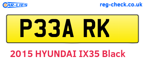 P33ARK are the vehicle registration plates.
