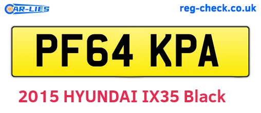 PF64KPA are the vehicle registration plates.