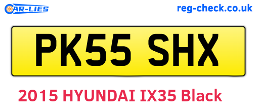 PK55SHX are the vehicle registration plates.