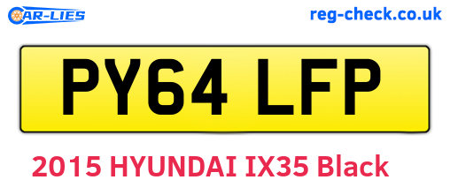 PY64LFP are the vehicle registration plates.