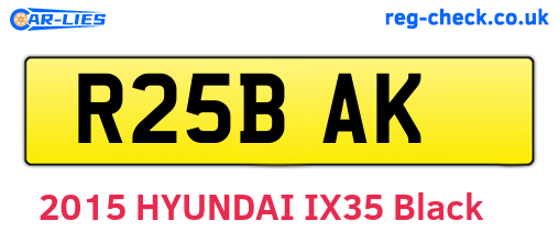 R25BAK are the vehicle registration plates.