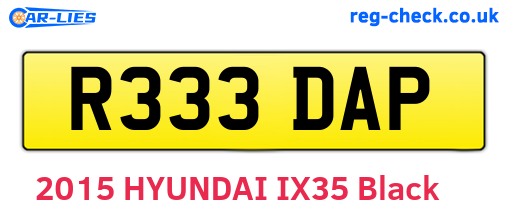 R333DAP are the vehicle registration plates.
