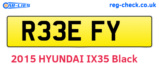 R33EFY are the vehicle registration plates.
