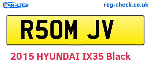 R50MJV are the vehicle registration plates.